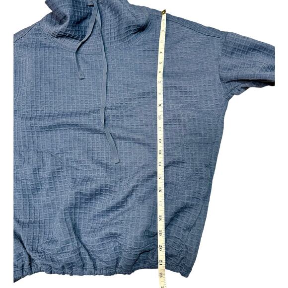 Max Studio Women's Cowl Neck Long Sleeve Waffle Knit Pullover Blue - Picture 6 of 6